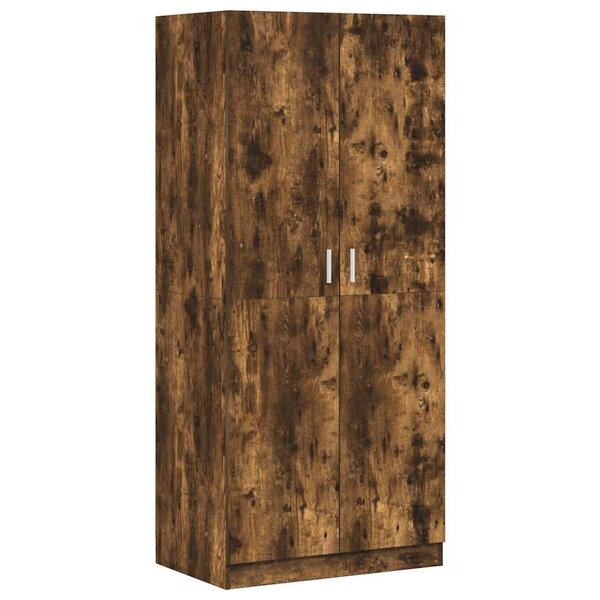 vidaXL Garde-robe Chêne fumé 80x52x180 cm Bois d'ingénierie