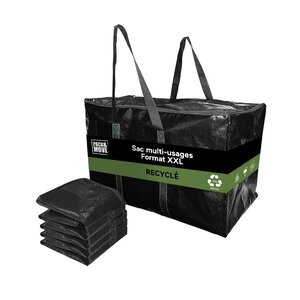 Pack and Move - Lot 6 Grands Sacs Déménagement Recyclé - Rangement Et Transport Ultra Résistant - Réutilisable - Poignées Solides - 100L