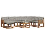 vidaXL Ensemble de canapés d'extérieur 9 Pièces Gris Naturel et Clair