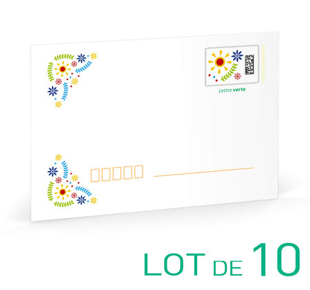 Prêt-à-Poster Festif - Format C6 - Lettre Verte - 20g - Enveloppes en lot de 10