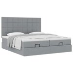 VidaXL Cadre de lit ottoman et matelas gris clair 180x200cm tissu