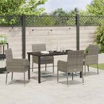vidaXL Ensemble de salle à manger pour jardin 5 Pièces Gris Poly rotin