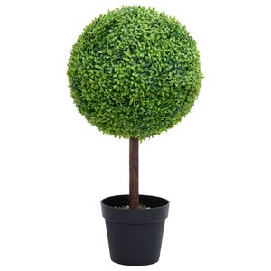 vidaXL Plante de buis artificiel avec pot Forme de boule Vert 71 cm