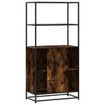 vidaXL Buffet haut chêne fumé 68x35x139 cm bois d'ingénierie métal