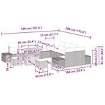 vidaXL Ensemble de canapé de jardin 13 Pièces Beige Poly rotin