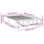 vidaXL Cadre de lit chêne fumé 135x190 cm bois d'ingénierie