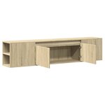 vidaXL Meuble TV mural avec LED chêne sonoma 180x31x39 5 cm
