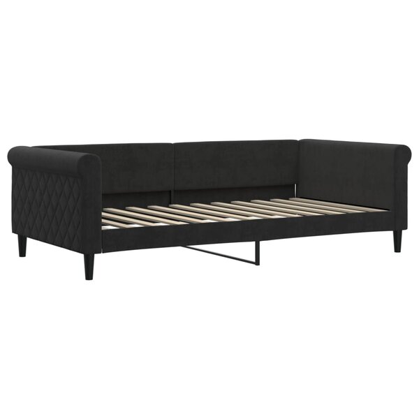 vidaXL Lit de repos noir 100x200 cm velours