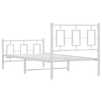vidaXL Cadre de lit métal sans matelas avec pied de lit blanc 90x200cm