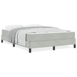 vidaXL Lit boxspring avec matelas Gris clair 140 x 190 cm Velours