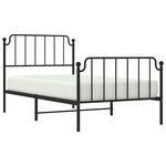 vidaXL Cadre de lit métal sans matelas et pied de lit noir 100x200 cm