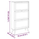 Finori Armoire à chaussures Bali 49A Chêne sonoma/ impression de canne