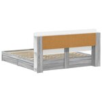 vidaXL Cadre de lit avec rangement Sonoma gris 180 x 200 cm