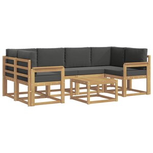 vidaXL Ensemble de canapés d'extérieur 7 Pièces Blanc et anthracite