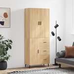 vidaXL Buffet haut Chêne sonoma 69 5x34x180 cm Bois d'ingénierie