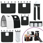 vidaXL Lit mezzanine enfants avec tour blanc/noir 80x200cm pin massif