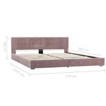 vidaXL Cadre de lit sans matelas Rose Velours 160x200 cm