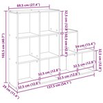 vidaXL Cloison Bibliothèque Chêne noir 137 5 x 29 x 103 5 cm