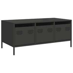 vidaXL Table basse noir 101 5x50x43 5 cm acier laminé à froid