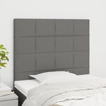 vidaXL Têtes de lit 2 Pièces Gris foncé 90x5x78/88 cm Tissu