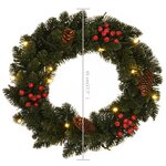 vidaXL Couronnes de Noël avec décoration 2 Pièces Vert 45 cm