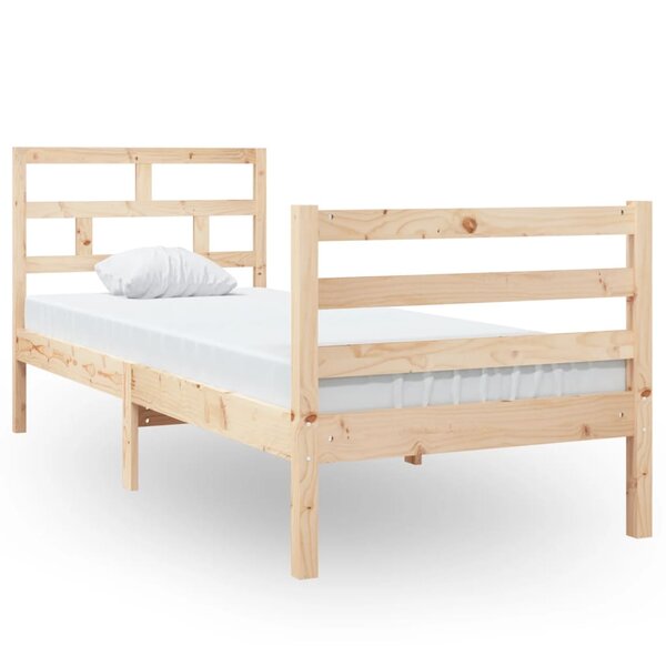 vidaXL Cadre de lit 75x190 cm Petit simple Bois massif