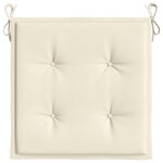 vidaXL Coussins de chaise jardin lot de 2 crème 40x40x4cm tissu oxford