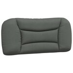 vidaXL Coussin de tête de lit Hvar gris foncé 90 cm tissu