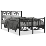 vidaXL Cadre de lit métal sans matelas avec pied de lit noir 120x190cm