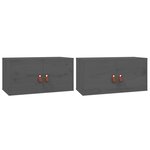 vidaXL Armoires murales 2 Pièces Gris 60x30x30 cm Bois de pin massif