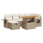 vidaXL Salon de jardin avec coussins 8 Pièces beige résine tressée acacia