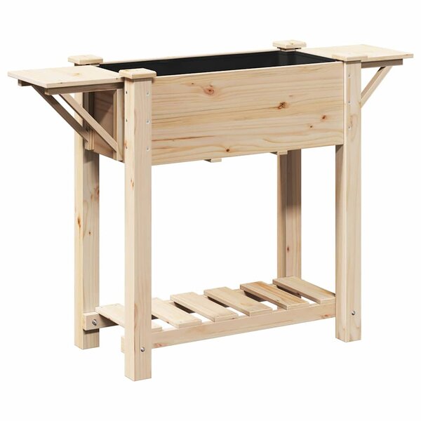 vidaXL Cache-pot de jardin avec étagère Beige 111 x 37 x 76.5 cm