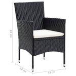 vidaXL Ensemble à manger de jardin coussins 9Pièces Résine tressée Noir