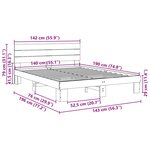 vidaXL Cadre de lit avec tête de lit sans matelas 140x190 cm