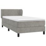 vidaXL Sommier à lattes de lit et matelas Gris clair 100x200cm Velours