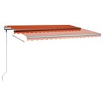 vidaXL Auvent manuel rétractable avec LED 400x300 cm Orange et marron