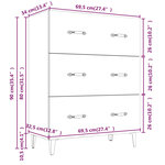 vidaXL Buffet blanc 69 5x34x90 cm bois d'ingénierie
