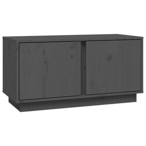 vidaXL Meuble TV Gris 80x35x40 5 cm Bois de pin massif