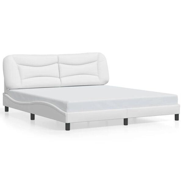 vidaXL Cadre de lit sans matelas Hvar blanc 180x200 cm similicuir