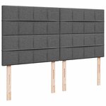 vidaXL Sommier à lattes de lit avec matelas Gris foncé 200x200cm Tissu
