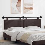vidaXL Tête de lit suspendue Marron foncé Tissu