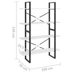 vidaXL Bibliothèque à 4 niveaux blanc 100x30x140 cm bois d'ingénierie