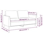 vidaXL Canapé à 2 places Cappuccino 140 cm Similicuir