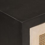 vidaXL Buffet noir 55x30x76 cm bois massif de manguier et fer