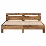 vidaXL Cadre de lit Bois ancien 200 x 200 cm Bois d'ingénierie