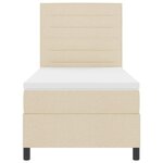 vidaXL Lit à ressorts avec matelas Crème 90 x 190 cm tissu