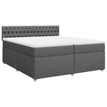 vidaXL Sommier à lattes de lit avec matelas Gris foncé 200x200cm Tissu