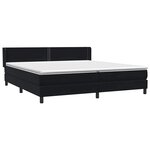 vidaXL Sommier à lattes de lit avec matelas noir 180x210 cm velours
