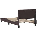 vidaXL Cadre de lit sans matelas Hanko marron foncé 100x200 cm tissu