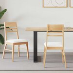 vidaXL Chaises de salle à manger 2 Pièces Naturel 43 x 54 x 89 cm